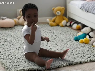  One Year Old Black Boy in Bodysuit Rigged for Maya 