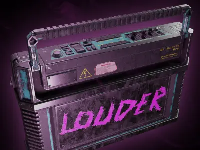 Sci-Fi Cyberpunk BoomBox Low-poly 3D model