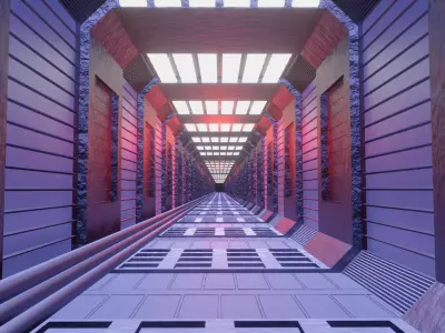 sci fi tunnel 3d model 3D model