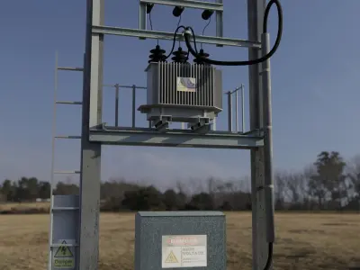 pole-mount transformer Low-poly 3D model