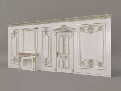 Wall Molding in Classic French style 11 3D model