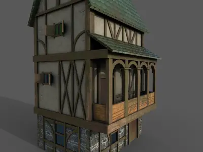 Medieval Fantasy House 4 Low-poly 3D model