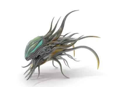 Alien Biomechanical Creature model pack Low-poly 3D model