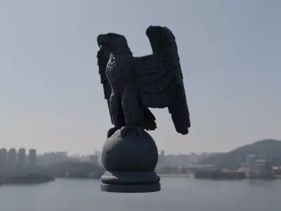 Berlin eagle WW2 Airport sculpture Wilhelm Lemke 3D model