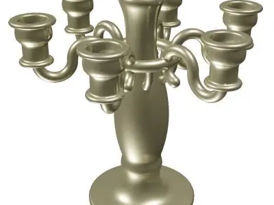 Brass Candle Holder Low-poly 3D model