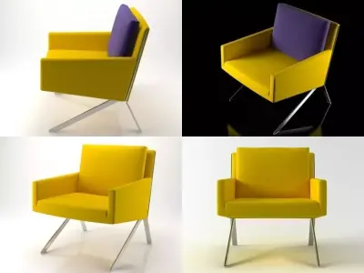 Theo four chairs 3D model