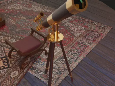 Astronomy room Low-poly 3D model