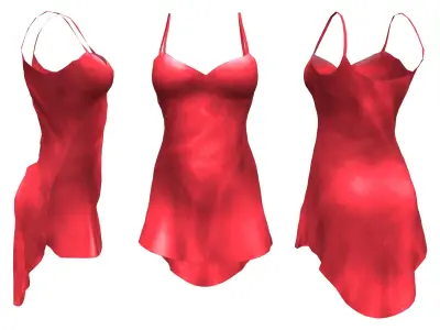  Back Drape Lingerie Tank Dress Low-poly 3D model