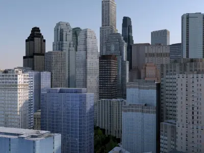 High-Detailed 3D City Model 2 Low-poly 3D model