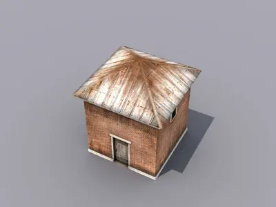 Small Industrial Building Low-poly 3D model