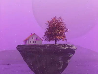 Vision cube made of colored lights Free low-poly 3D model