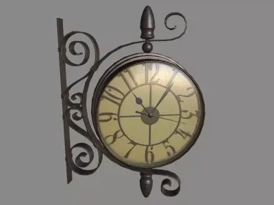 Street Clock Low-poly 3D model