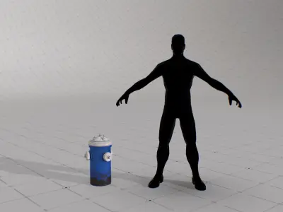 Fire Hydrant Low-poly 3D model 18