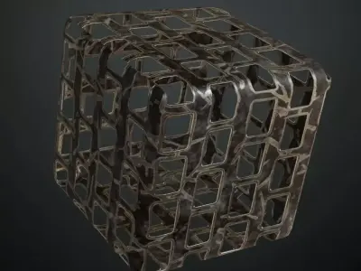 Metal Walkway Perforated Holes Frame PBR Seamless Texture