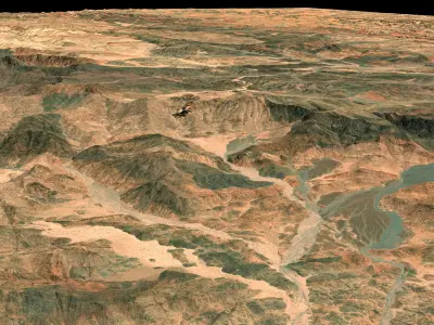 NEOM city topography Saudi Arabia - tile n28 e35 3D model