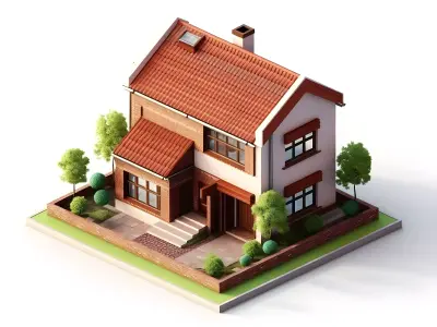 Creative 3D model realistic House Collection Low-poly 3D model