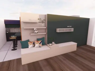 modern office interior design-  3D model