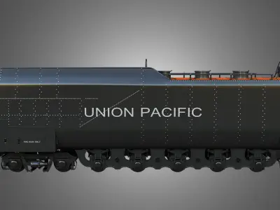 Coal Wagon - Big Boy 4014 - Steam Locomotive 3D model