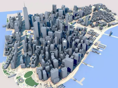 USA Cities Low Poly Pack 10 American City 3D Models