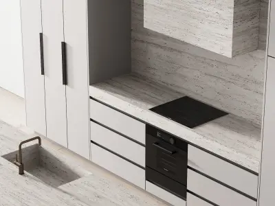 111 modern kitchen 08 zephyr and stone 3D model