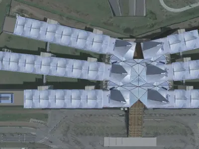 Antwerp Law Courts low-poly 3d model Low-poly 3D model