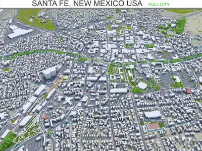 Santa Fe New Mexico USA 50km Low-poly 3D model