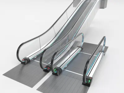 Escalator and Moving Walkway Adjustable and Rigged 3D Model Pack