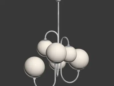 Pelle Chandelier Gooseneck West Elm 3D model