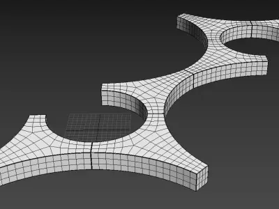 Modular Bench M01 Low-poly 3D model