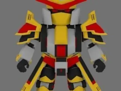Super Mecha 14 - Bomzuu of Code Name B4M00 Low-poly 3D model