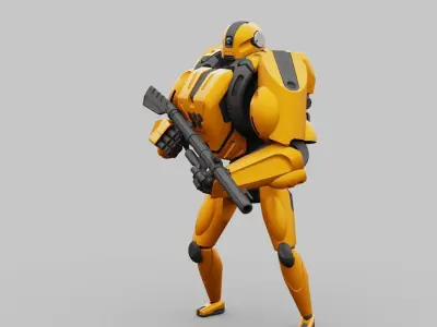 BATTLE DROID QORA RIGGED 3D model