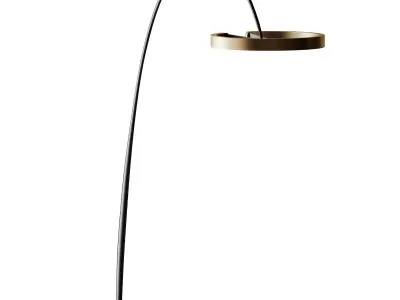 Rotatable Minimalist Gold Loop Floor Standing Light 3D model