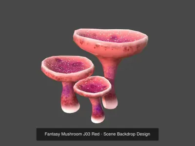 10 Fantasy Mushroom J Collection - Scene Backdrop Design 3D Model Pack