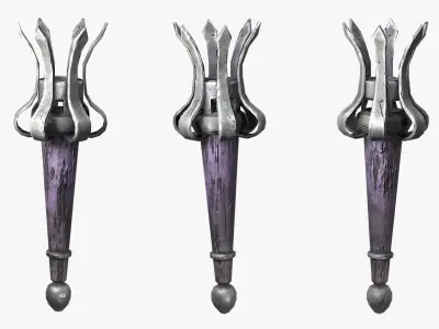 Stylized Castle Torch Low-poly 3D model