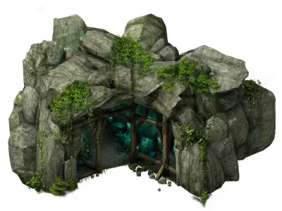 Explore the mountains - mine 01 3D model