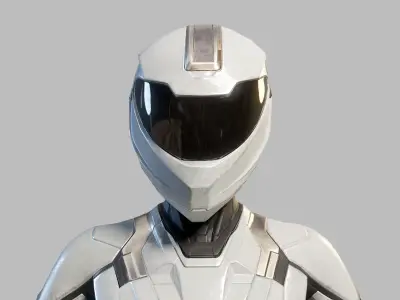 Female Sci Fi Soldier Low-poly 3D model buy