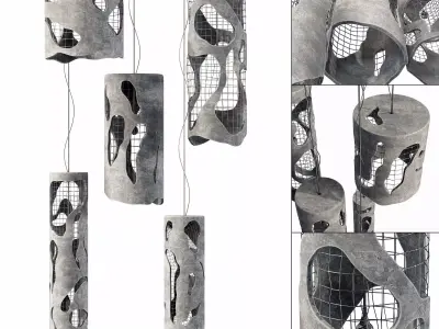 lamp old concrete cylinder  n2 3D model