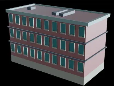 Stylized Building 3 - Mobile Game Asset Free low-poly 3D model