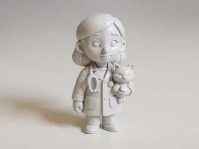 Cartoon Veterinarian 3D Printable 3D print model