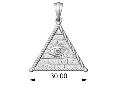 Pyramid Pendant with Eyes pendant 3D print model