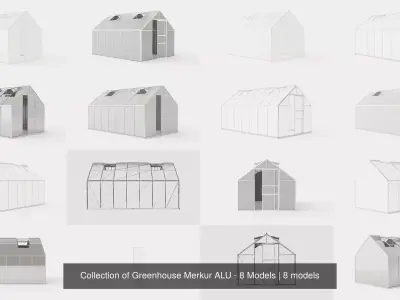 Collection of Greenhouse Merkur ALU - 8 Models 3D Model Pack