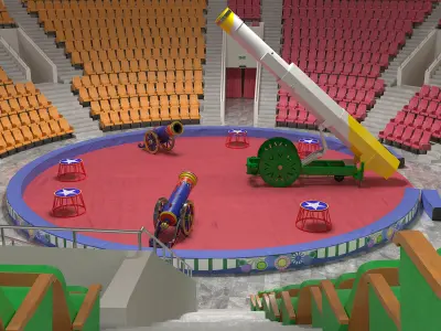  Performance Arena with Circus Artillery Props 