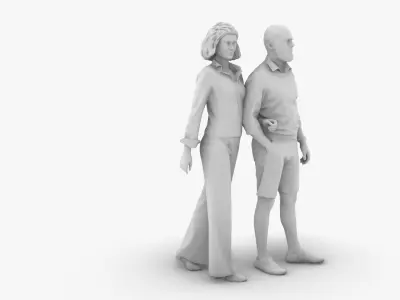 Couple Walking 3D print model