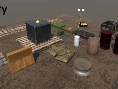 Mine Assets Pack Low-poly 3D model