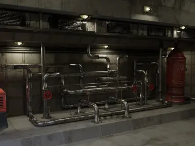 Pipes barrel Low-poly 3D model Low-poly 3D model