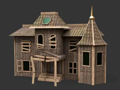 Haunted Wooden House 2 Low-poly 3D model