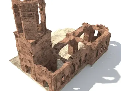 Tower ruins of old church Texture