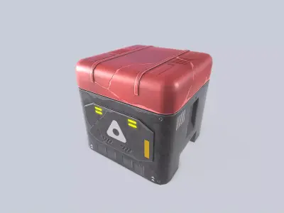 Scifi loot box Low-poly 3D model