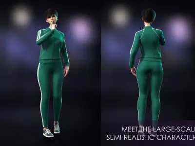 Streetwear Girl 3-18 - Sportswear Girls Pack Game-Ready Low-poly 3D model