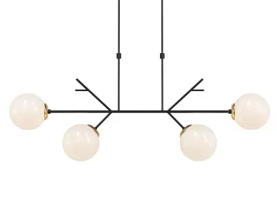 SIEVI chandelier with four balls hanging from it 3D model